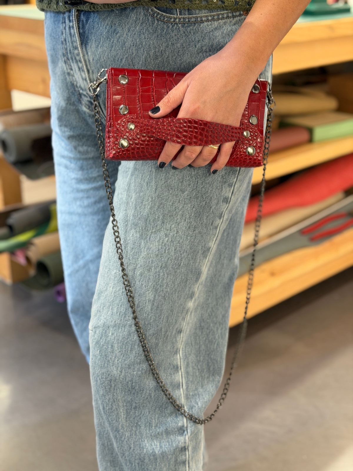 Foldable Bag - Rouge Croco