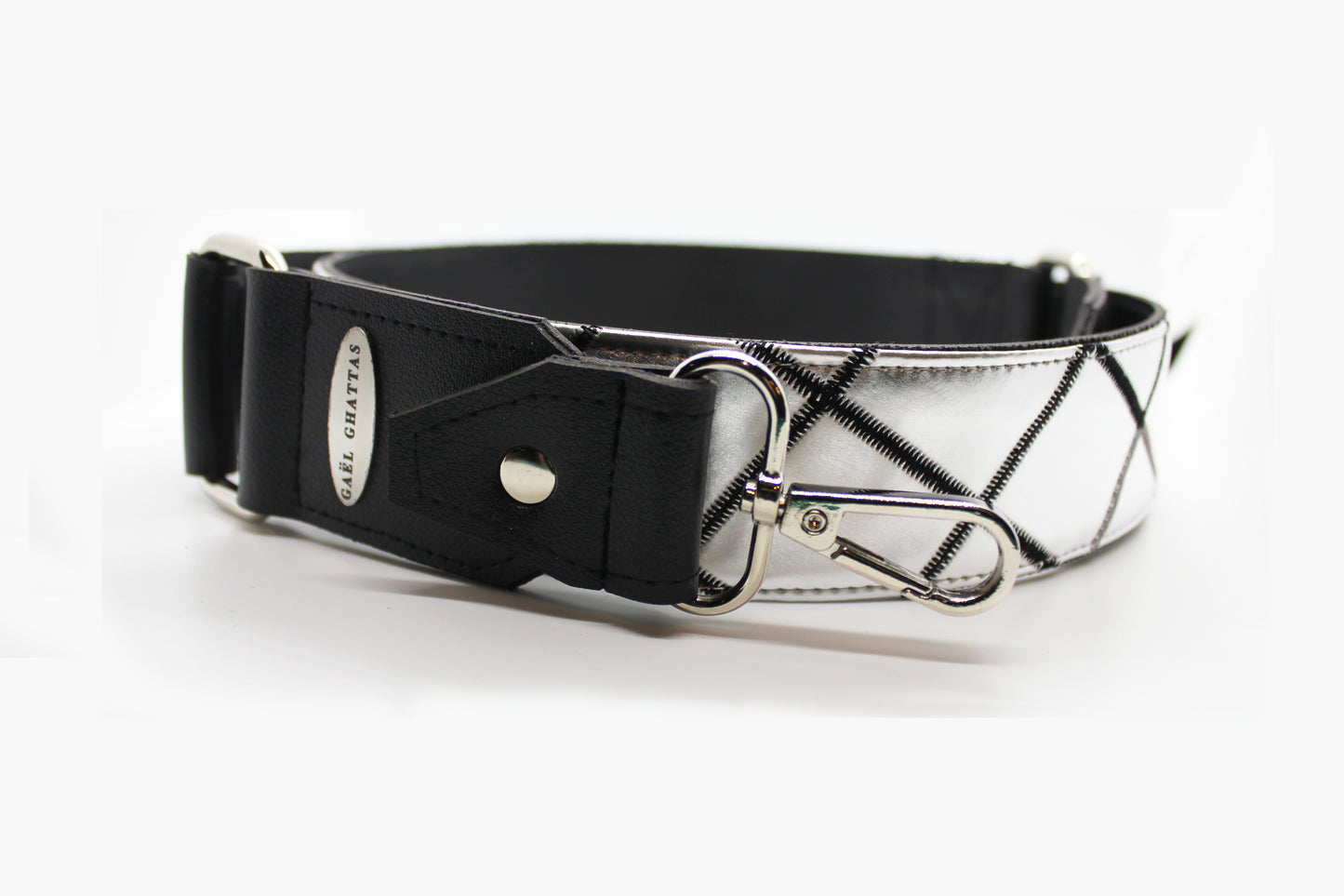 silver and black replacement bag strap