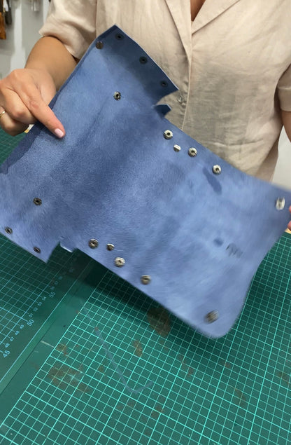 Foldable leather bag