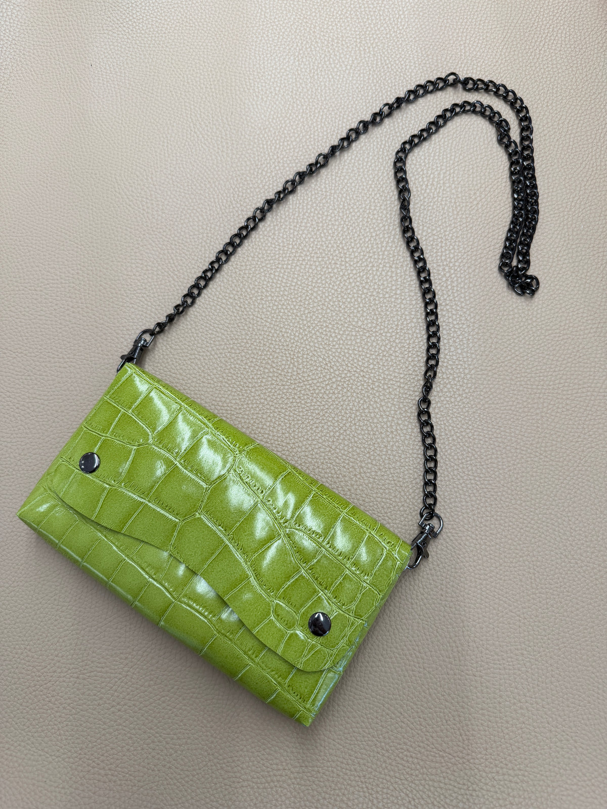 Foldable Bag - Pistache Croc