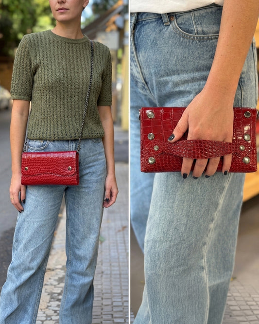 Foldable Bag - Rouge Croco