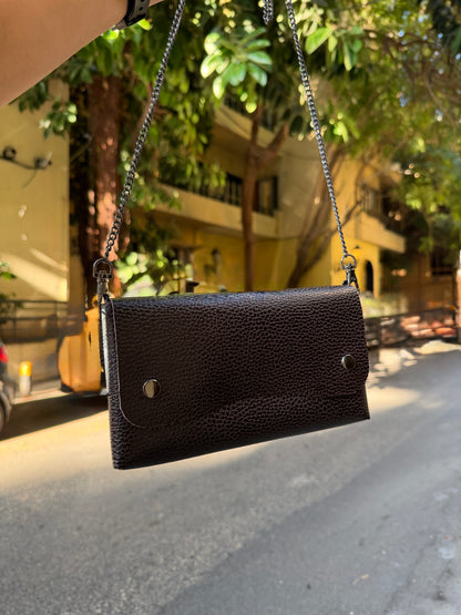 Foldable Bag Burnt Brown Pebbled