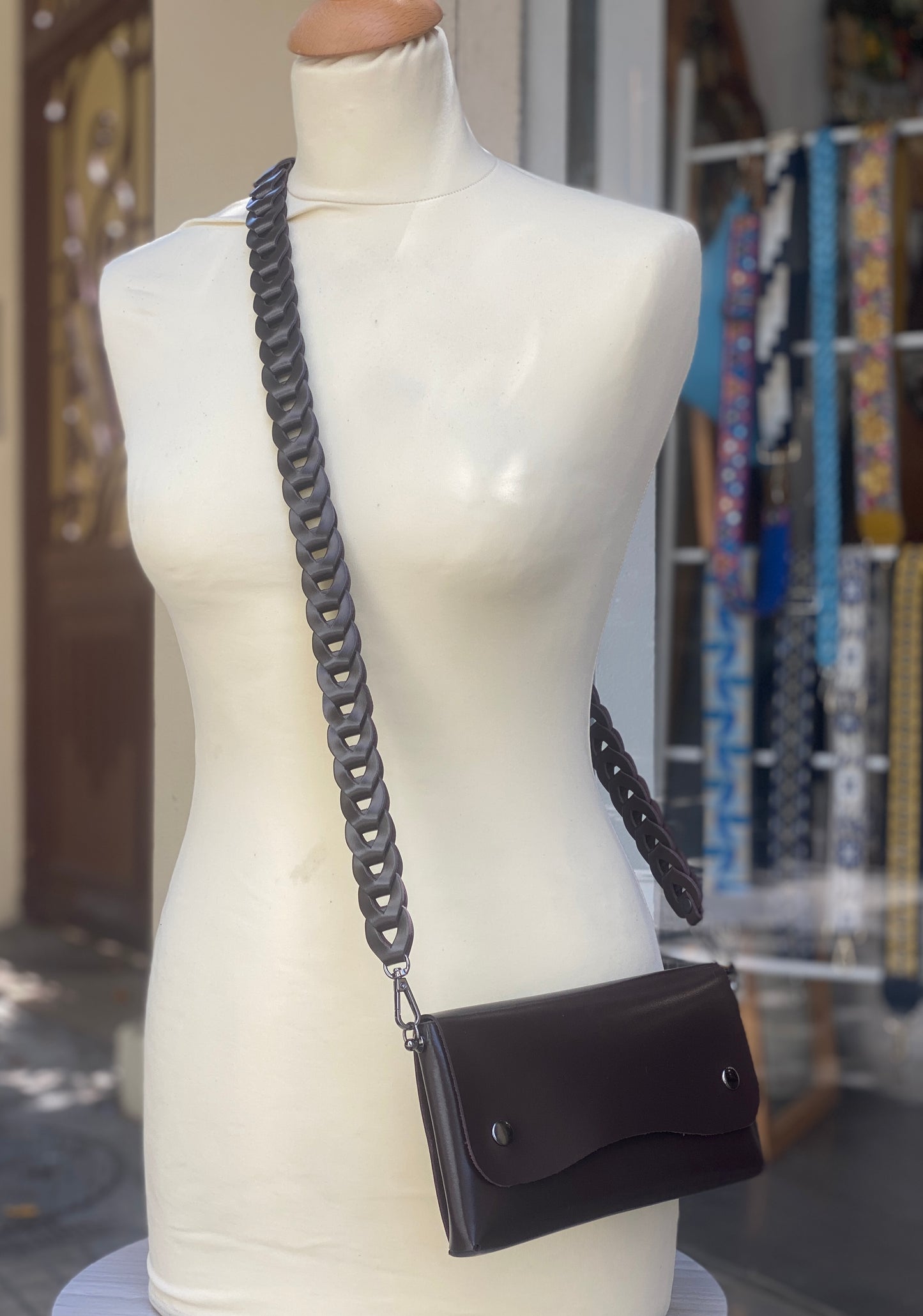 Foldable leather bag