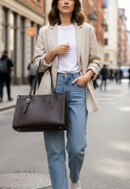 Brown Khaki Tote Bag