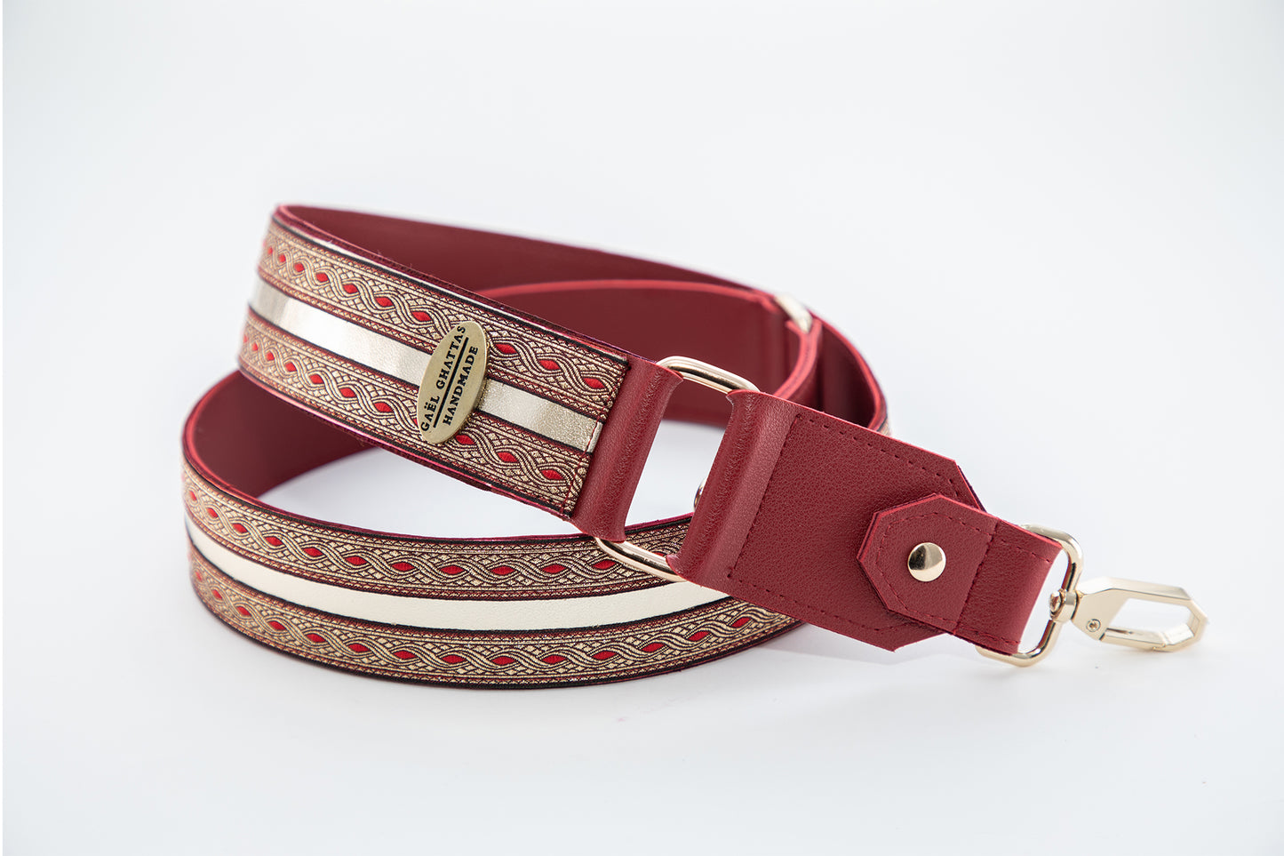 red leather bag straps